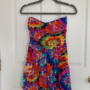 Tie dye romper with pockets